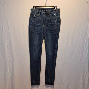 Judy Blue Skinny Fit Jeans JB88417DK  Distressed Dark Wash Women's Size 7/28